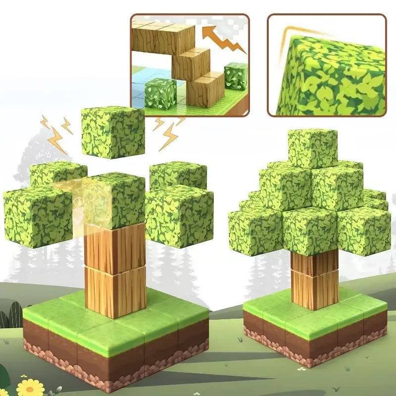 Jeu construction magnétique pixel foret