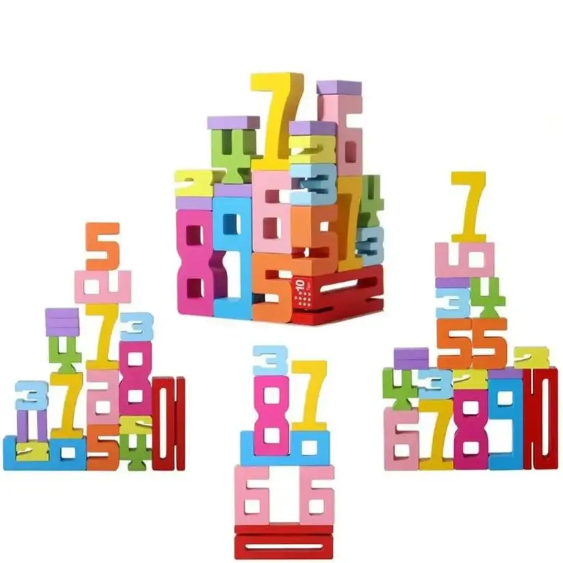 Jeu de construction en bois chiffres diver