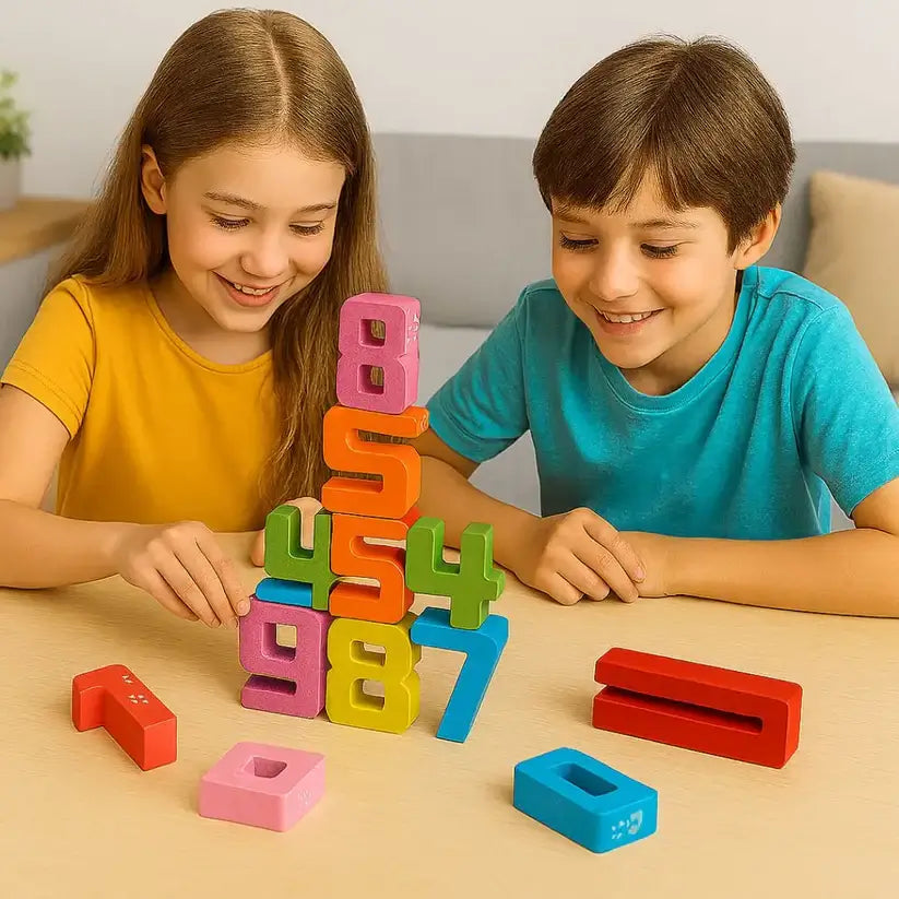Jeu de construction en bois chiffres frere