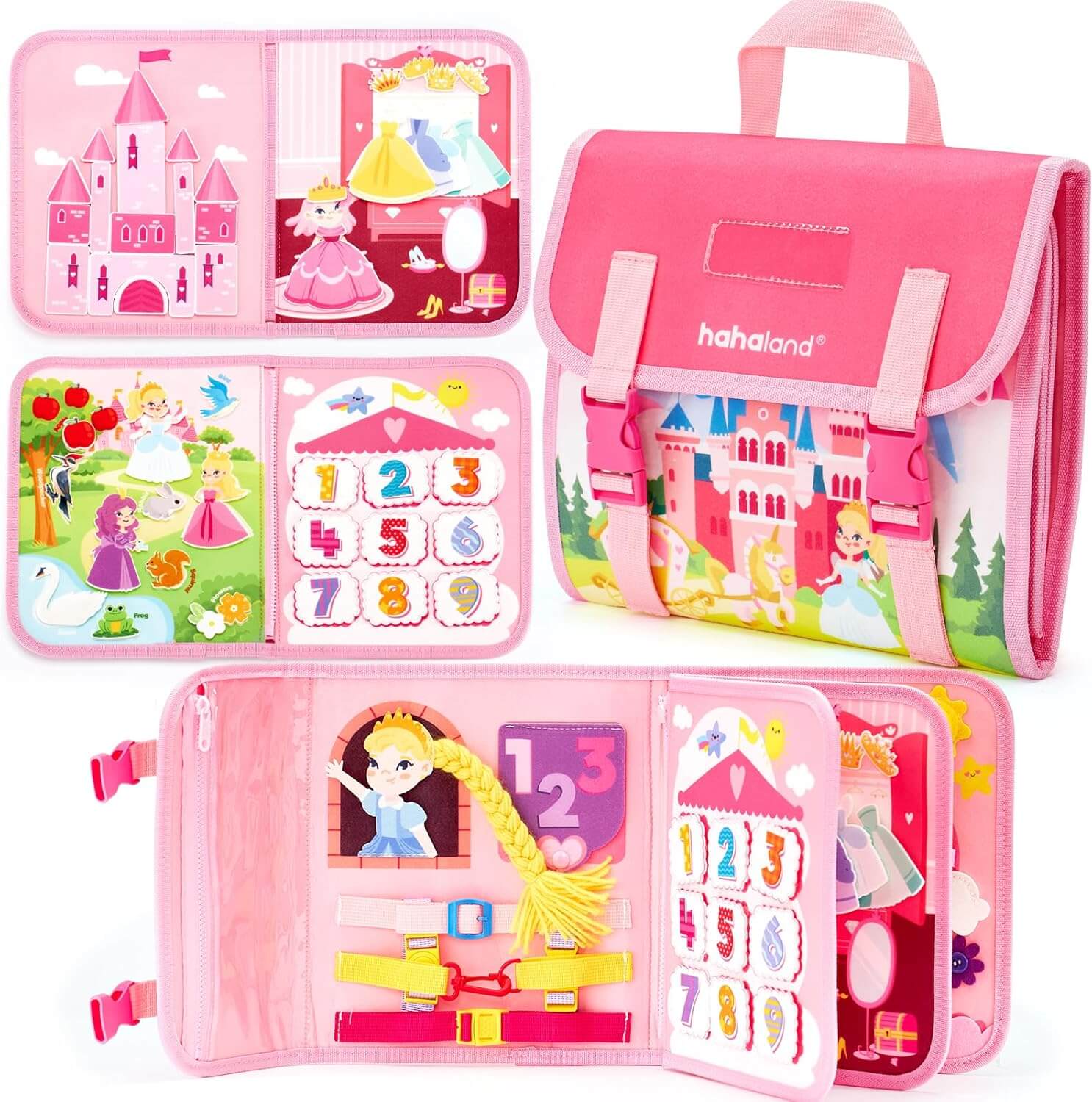 busy board montessori Cartable pink