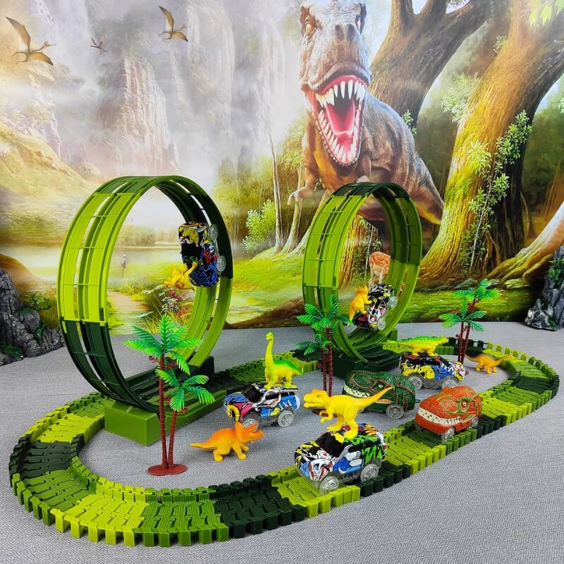 circuit voiture enfant JurassicCars trex