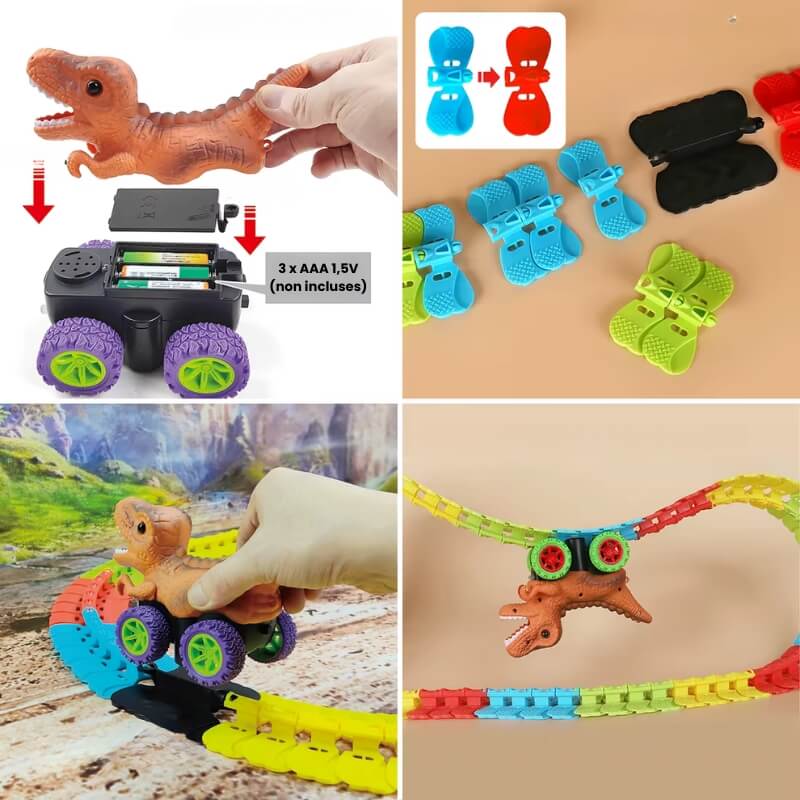 circuit voiture enfant dinospeed piles