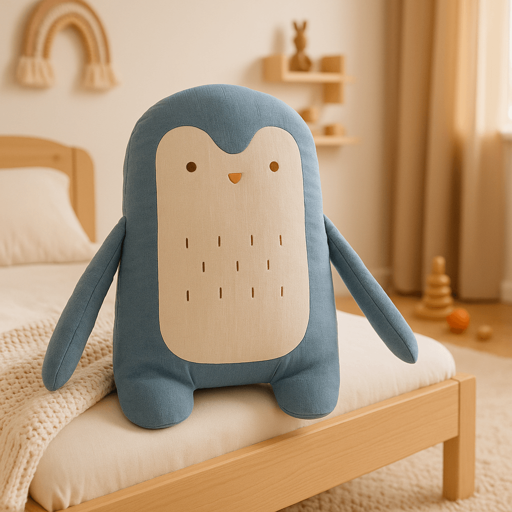 doudou bebe coussin animaux pingu