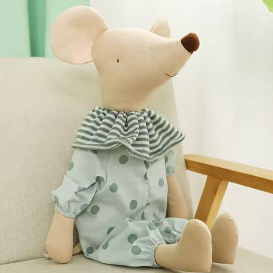 doudou bebe marcel souris assis