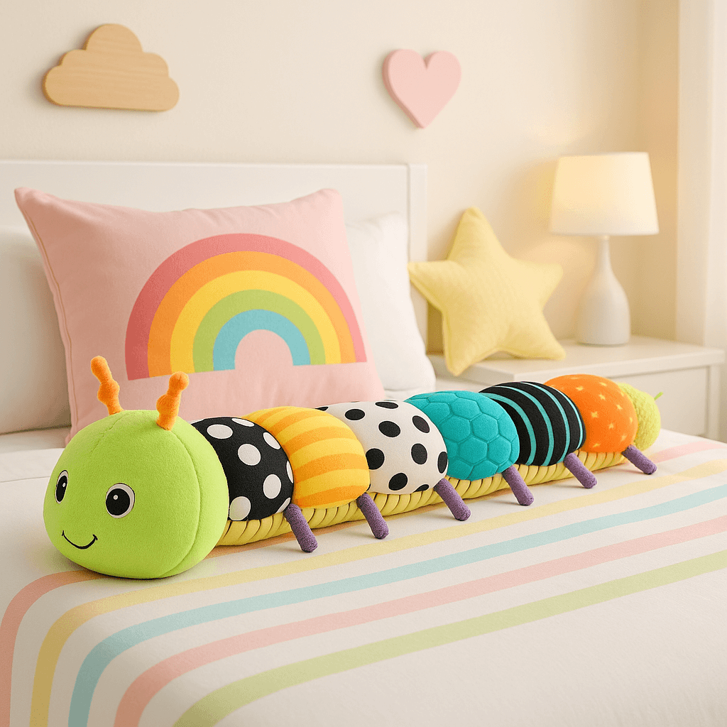 doudou bebe chenille verte