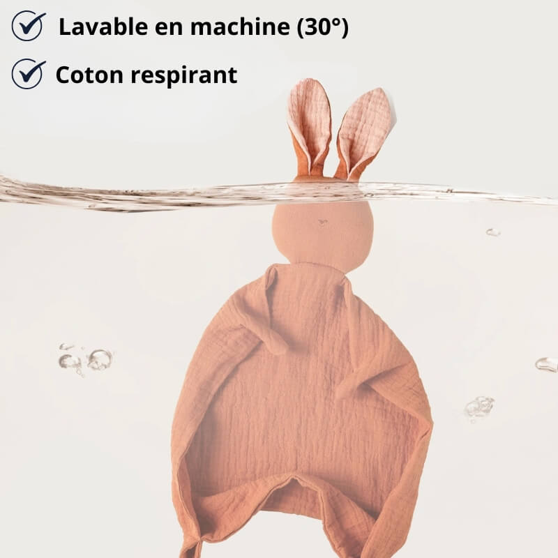 doudou lapin avec cĆur brodĂ© lavable en machine