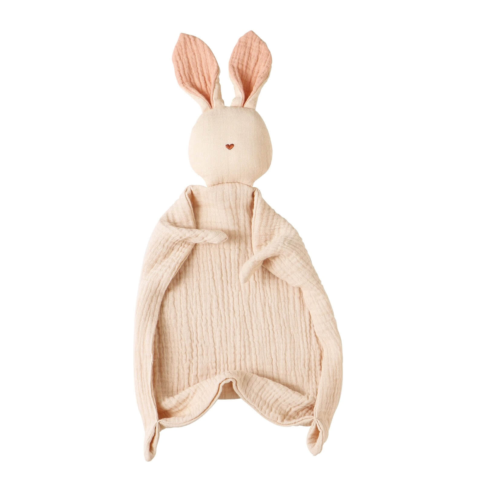 doudou lapin avec cĆur brodĂ© beige