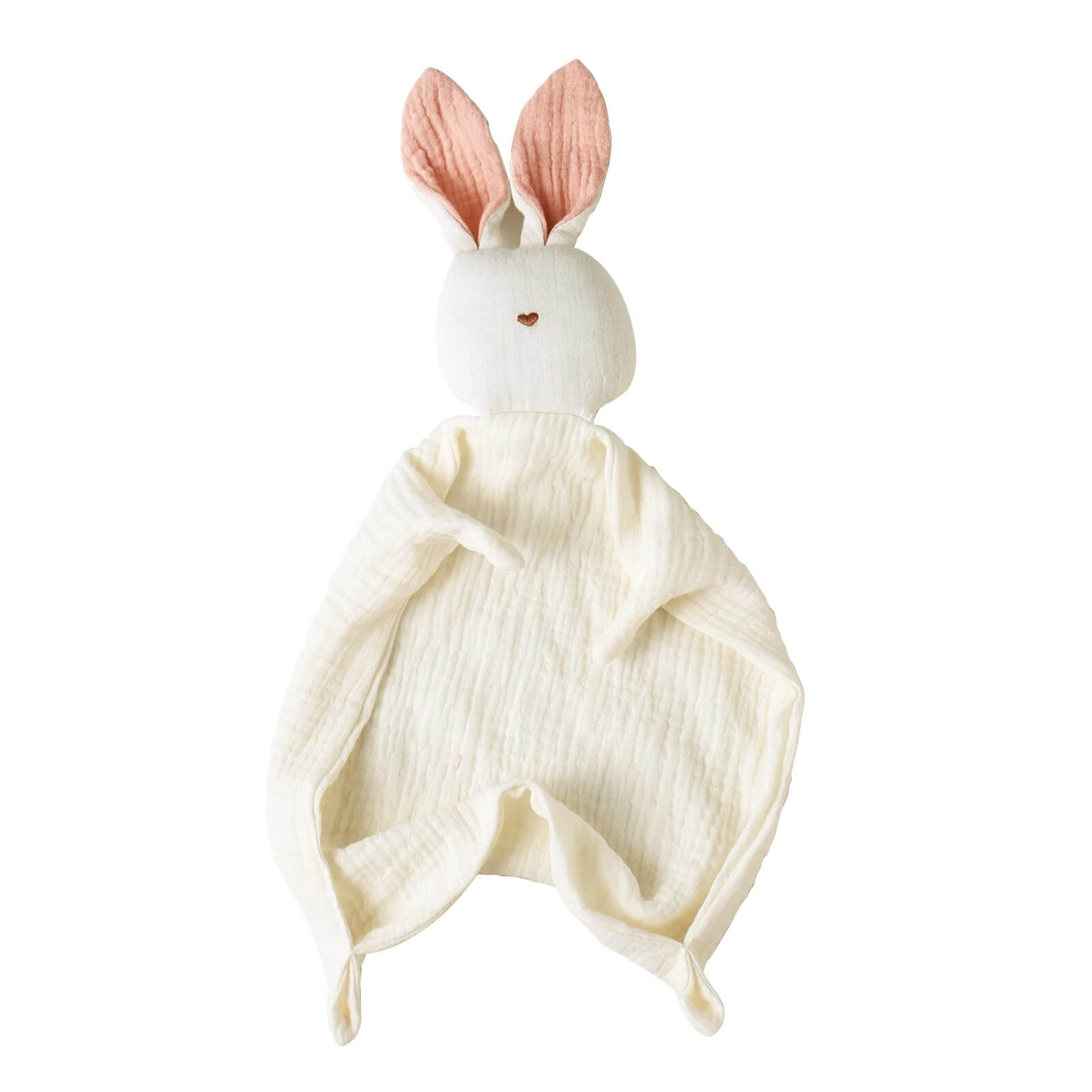 doudou lapin avec cĆur brodĂ© blanc
