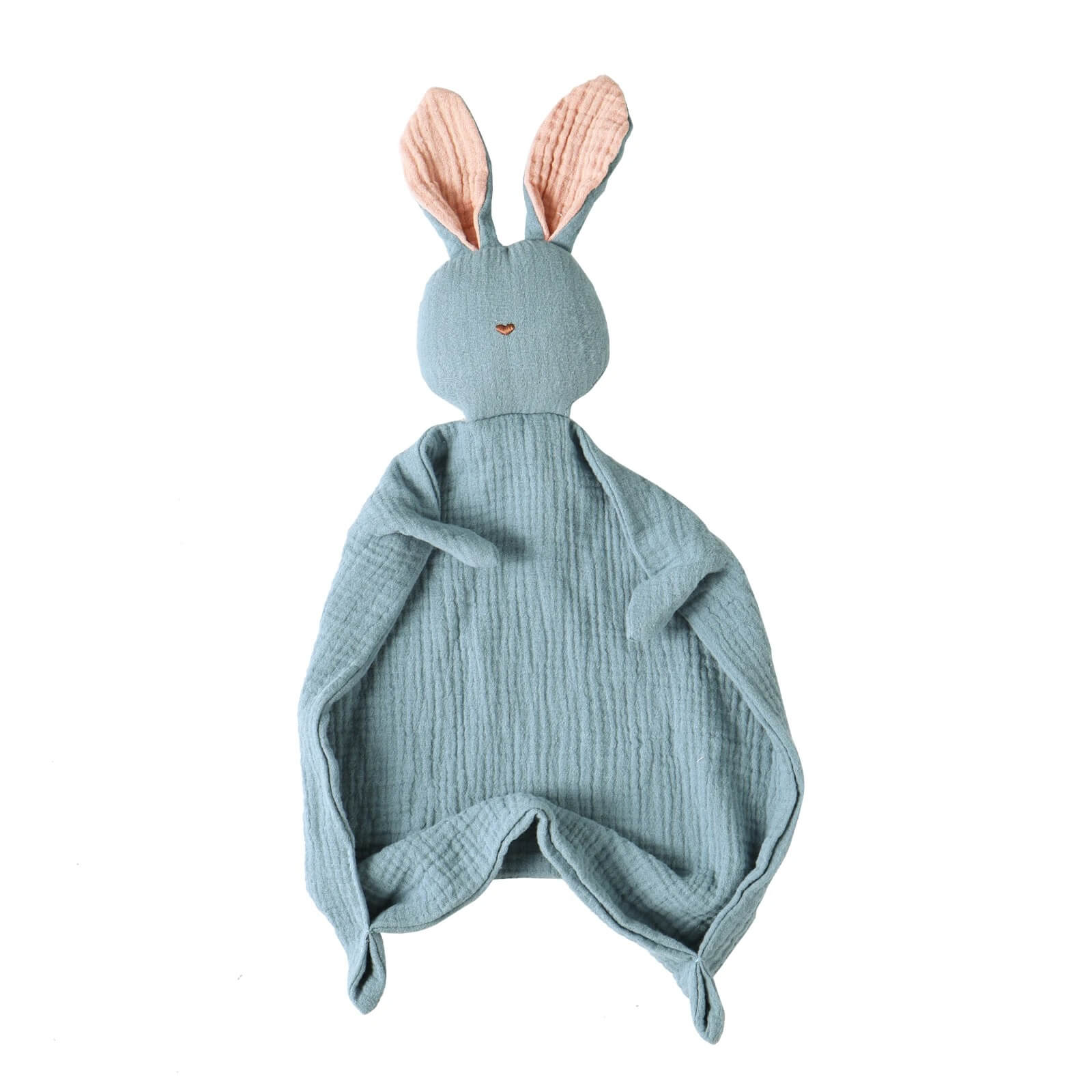 doudou lapin avec cĆur brodĂ© bleu