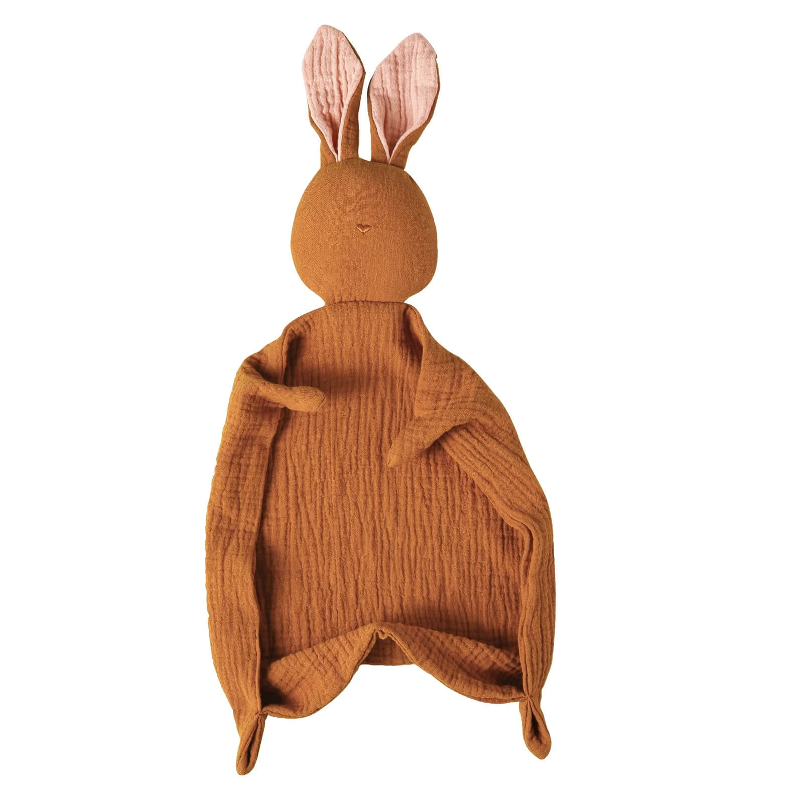 doudou lapin avec cĆur brodĂ© caramel