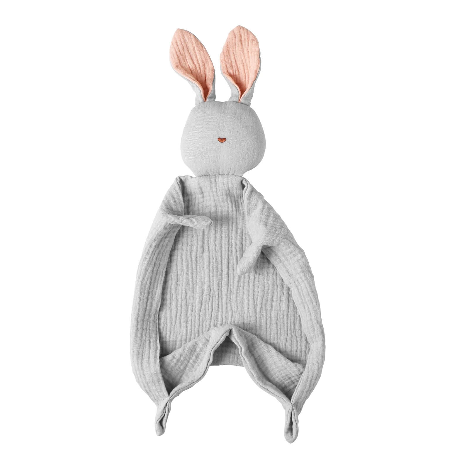 doudou lapin avec cĆur brodĂ© gris