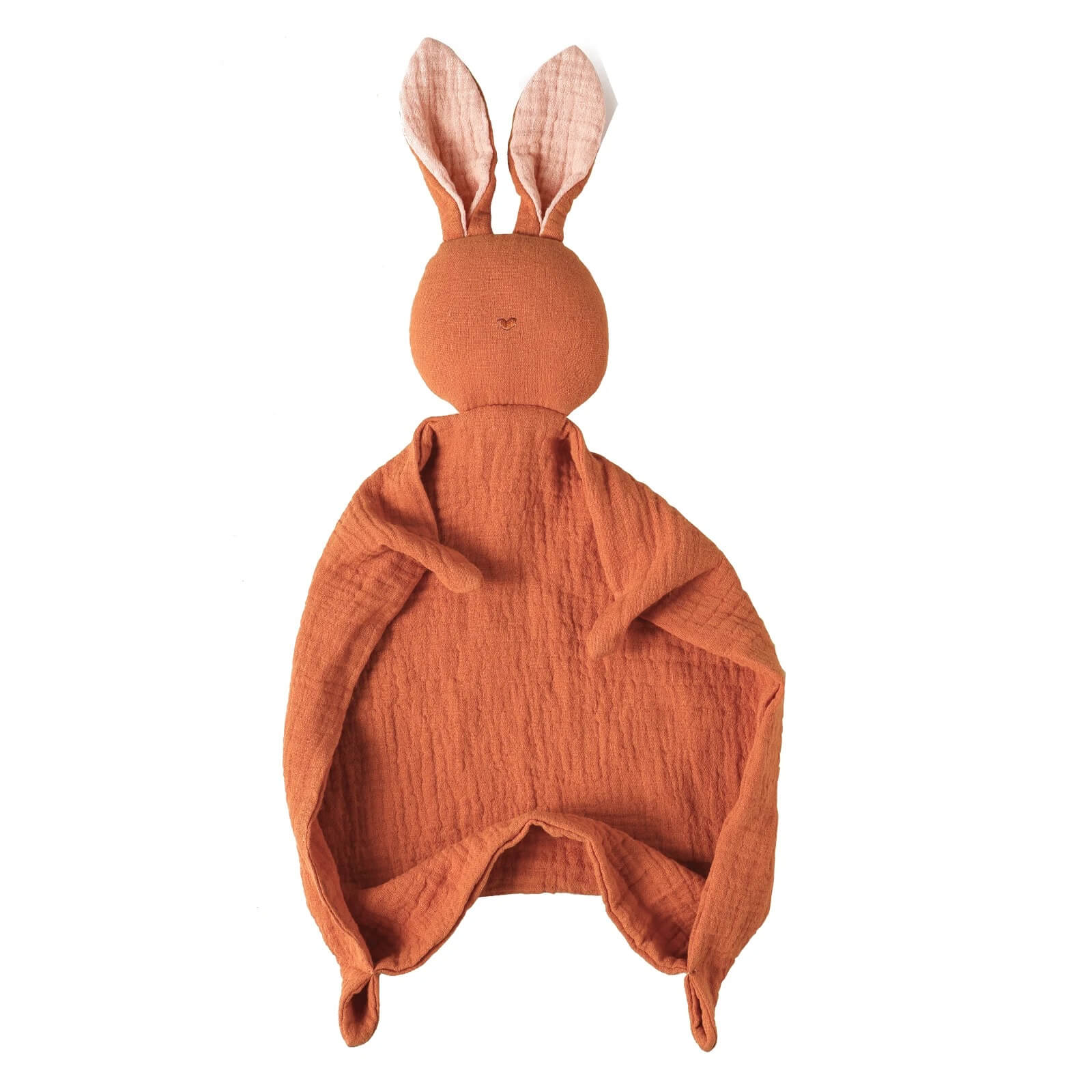 doudou lapin avec cĆur brodĂ© rouge brique