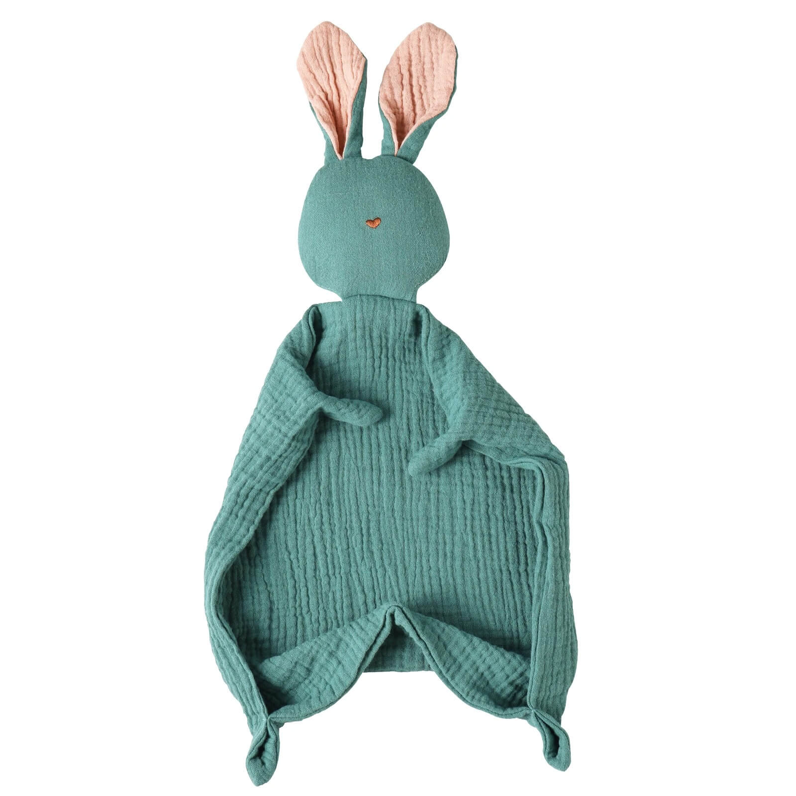 doudou lapin avec cĆur brodĂ© vert