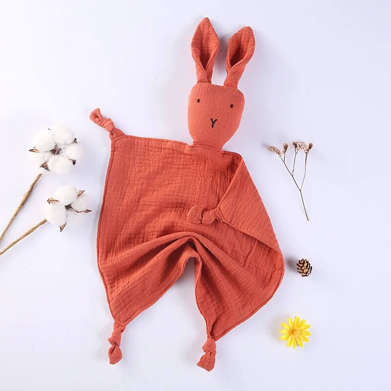 doudou lapin rouge capucine