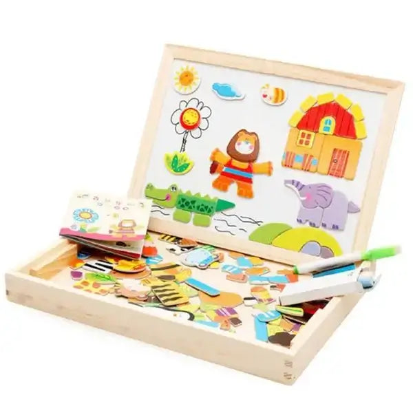 jeu construction magnétique ardoise magique principale lion