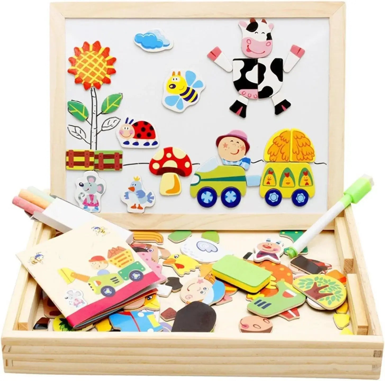 jeu construction magnétique ardoise magique principale vache