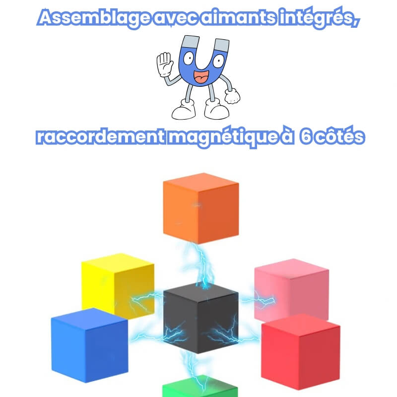 Jeu construction magnétique Cubique 6 cotés