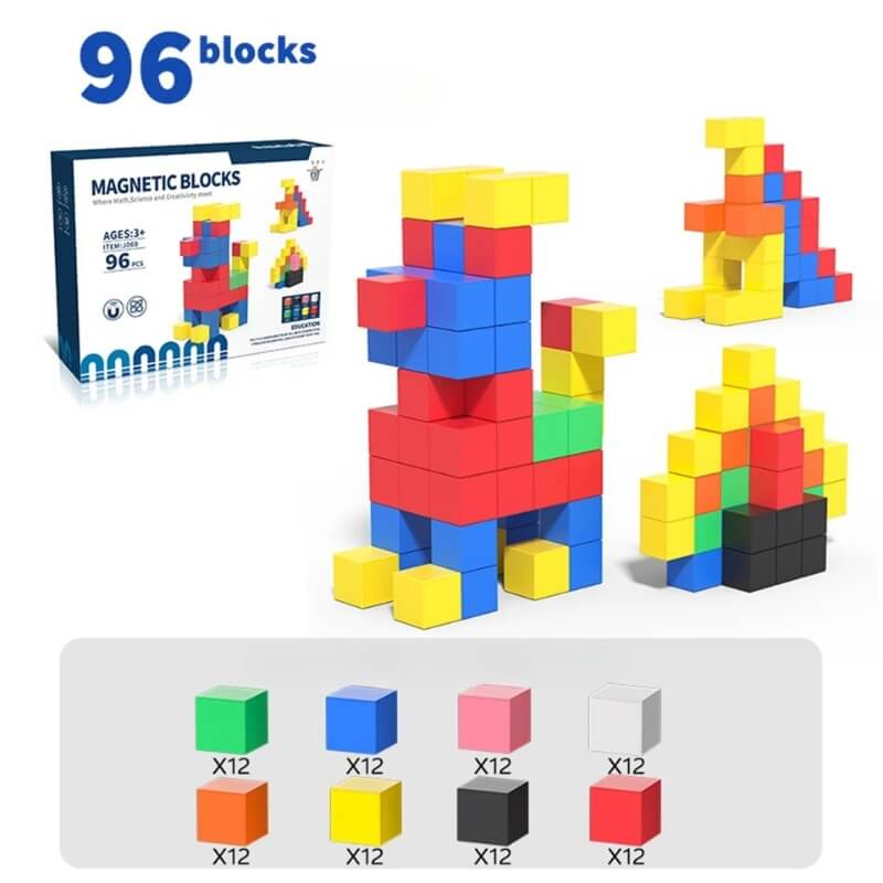 Jeu construction magnétique Cubique 96 pcs