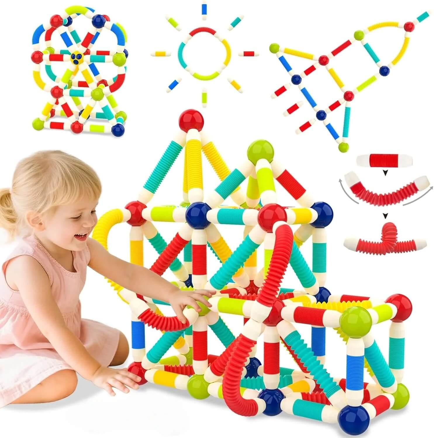 Jeu construction magnétique FlexiBlocs fille figure