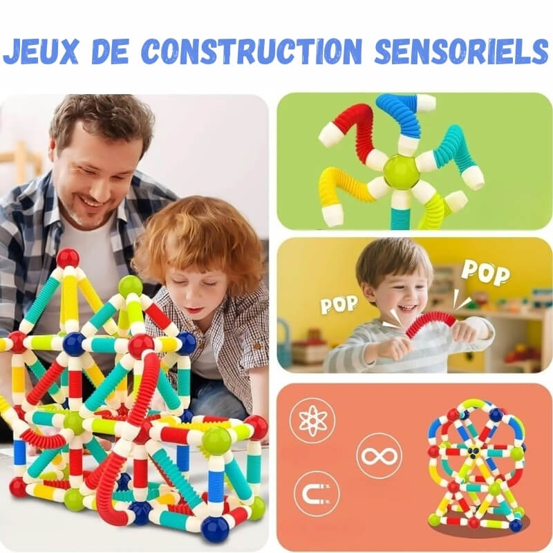 Jeu construction magnétique FlexiBlocs sensoriel