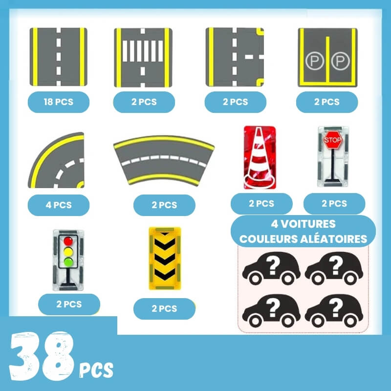 jeu construction magnetique magnetiroute 38 pcs