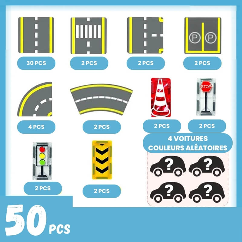 jeu construction magnetique magnetiroute 50 pcs