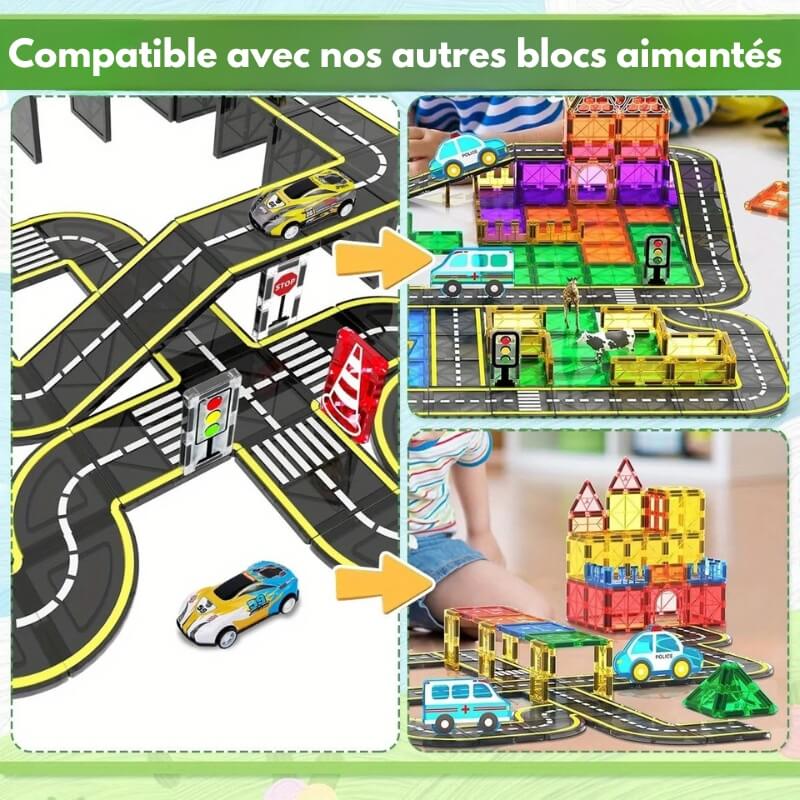 jeu construction magnetique magnetiroute compatible