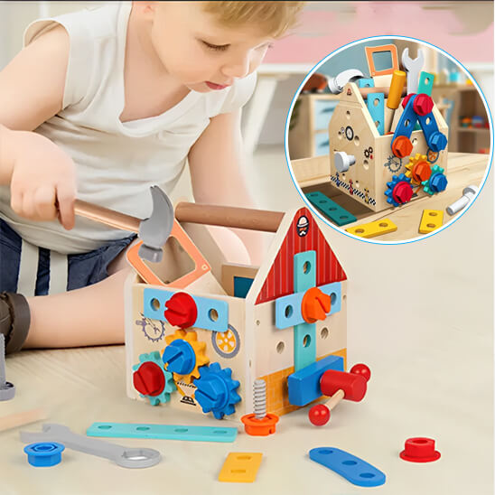 jeu de construction en bois boulons baby
