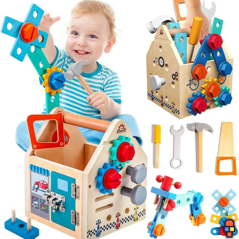 jeu de construction en bois boulons sourire