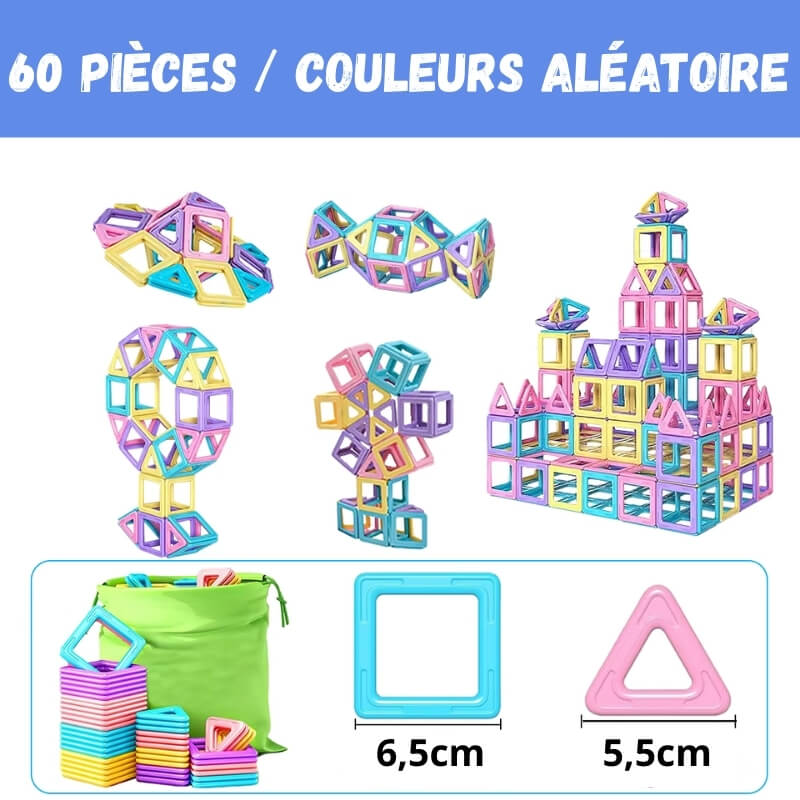 Jeux de construction magnétique MagnetiDouceur 60pcs