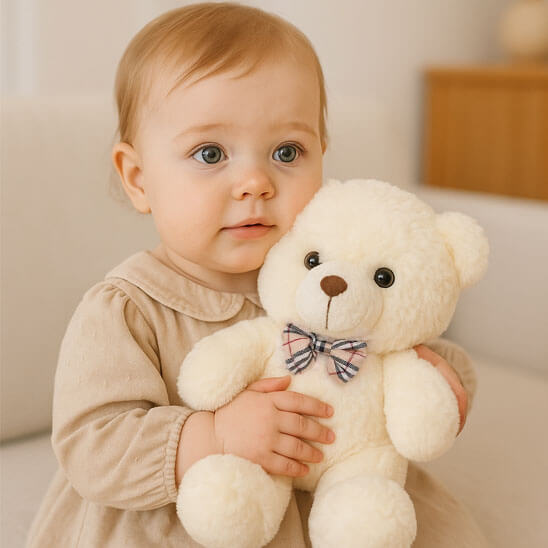 ours en peluche petite oursonne blanc