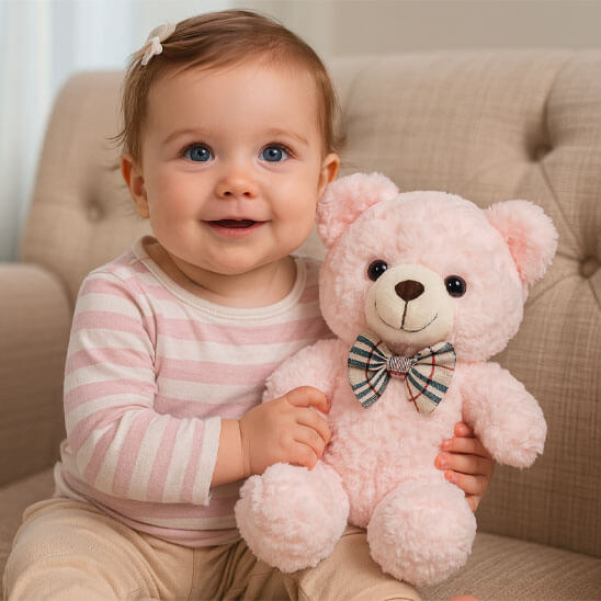 ours en peluche petite oursonne rose clair