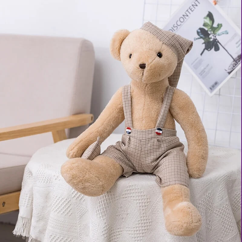 ours en peluche gaston pyjama assis