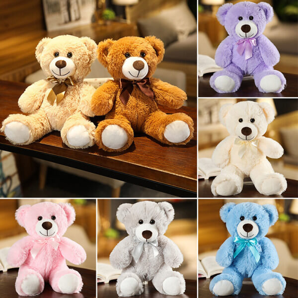 ours en peluche avec nœud multicolor