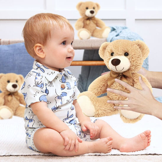 ours en peluche avec nœud offert bébé