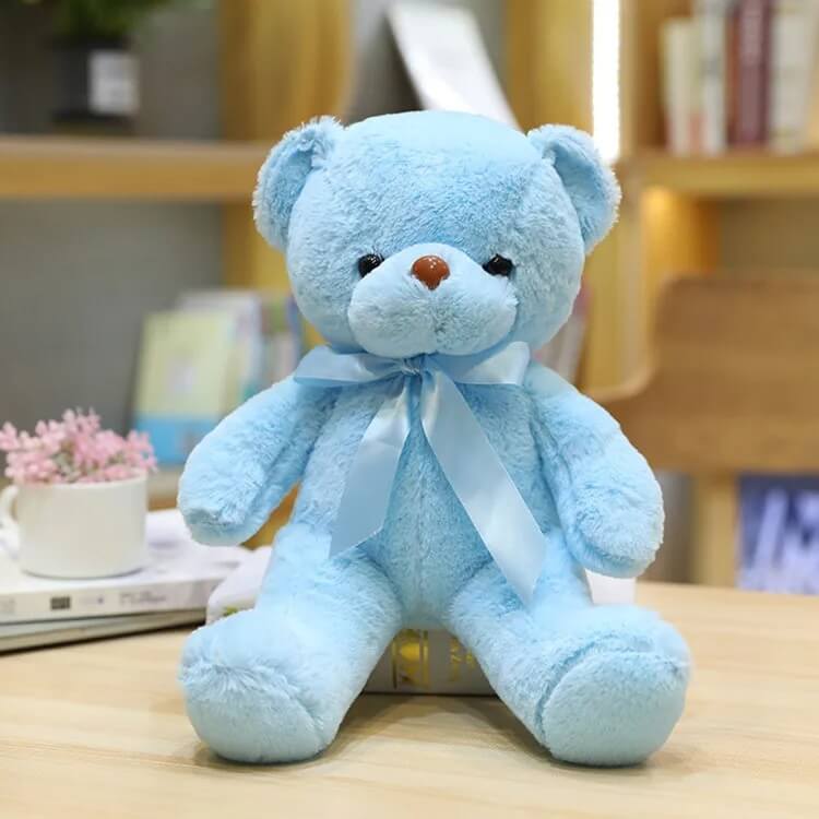 ours en peluche noeunoeu bleu