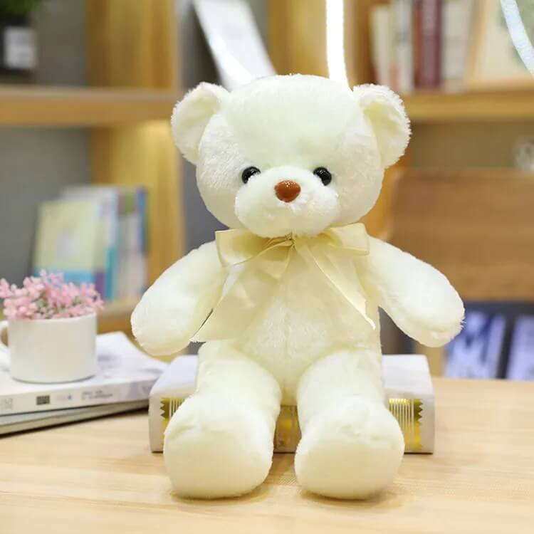 ours en peluche noeunoeu blanc