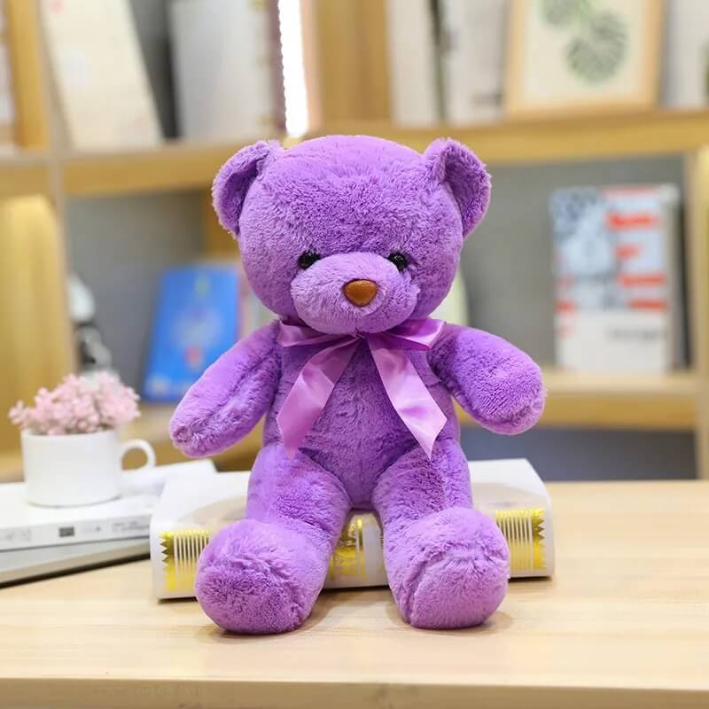 ours en peluche noeunoeu violet