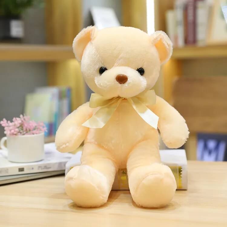 ours en peluche noeunoeu jaune clair