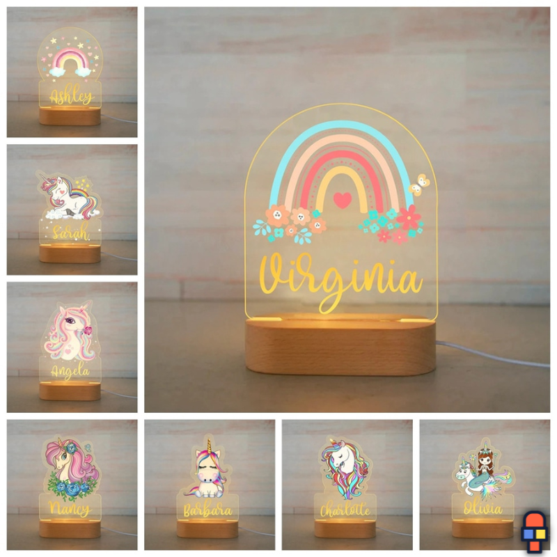 Rainbow Licrone | Veilleuse personnalisée