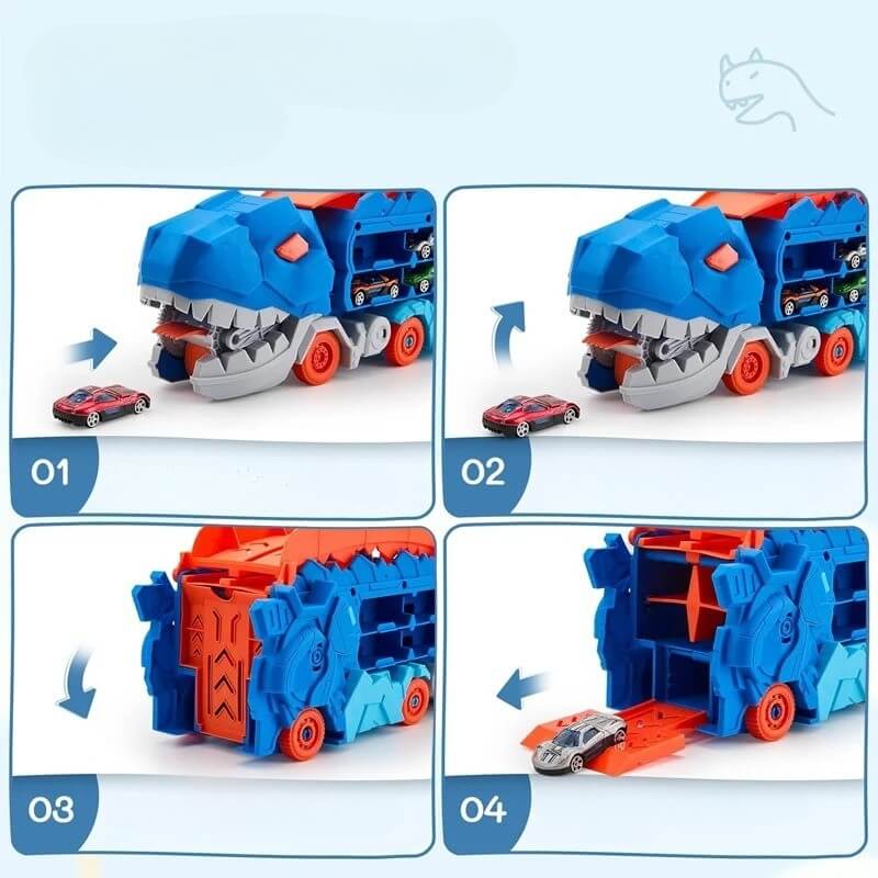 circuit voiture enfant dinotruck avaleur etape