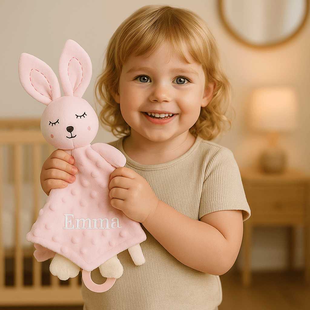 Doudou personnalisé et Multi-sensoriel lapin