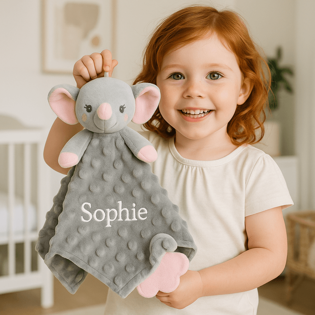 Doudou personnalisé et Multi-sensoriel éléphant