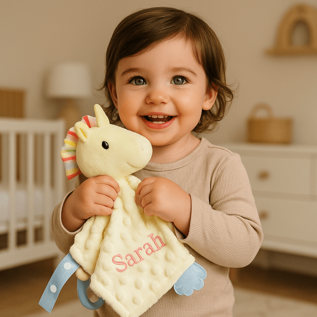 Doudou personnalisé et Multi-sensoriel licorne
