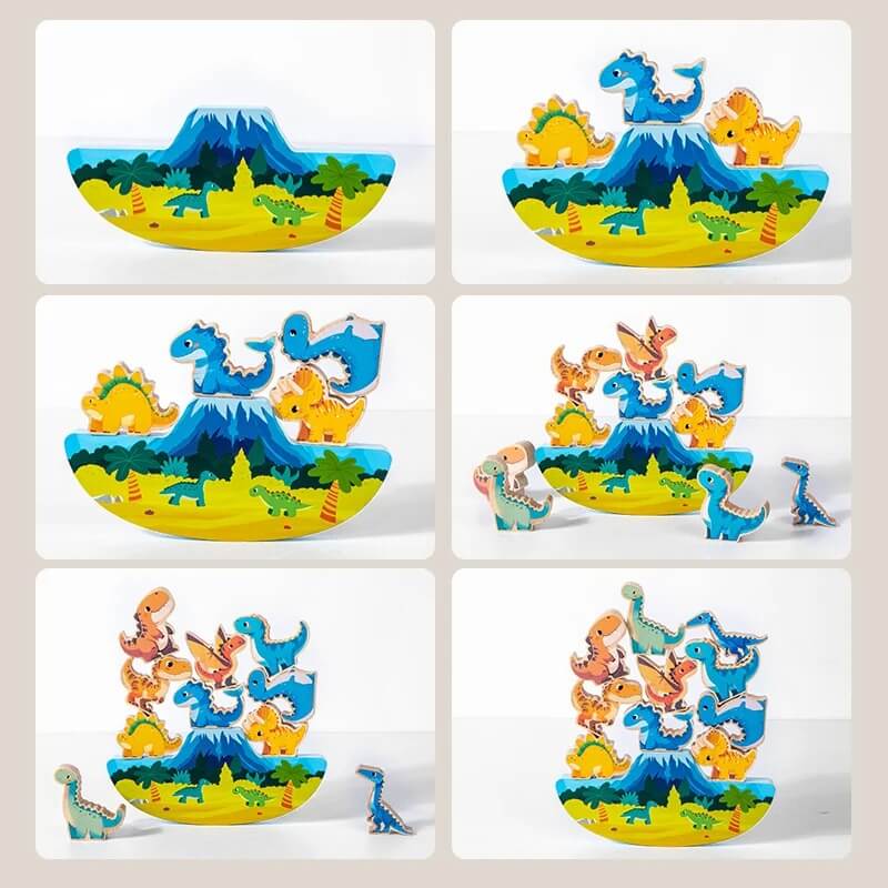 jeu de construction en bois dinobalance figure