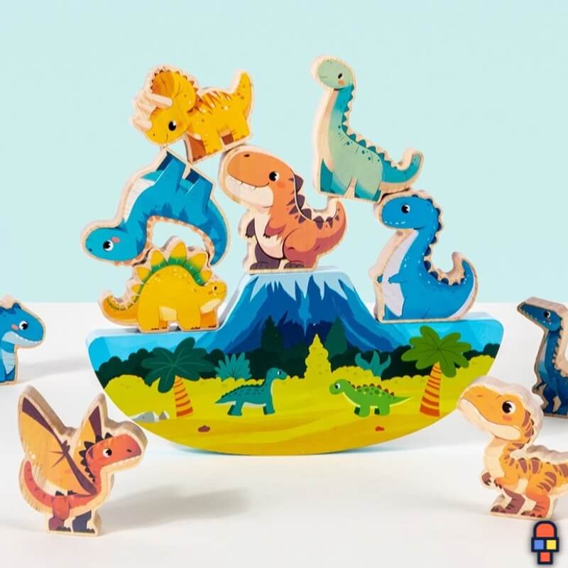 jeu de construction en bois dinobalance principale