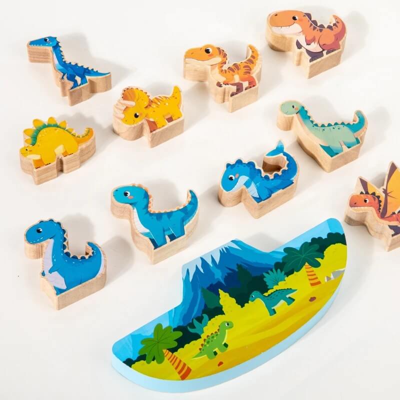 jeu de construction en bois dinobalance team