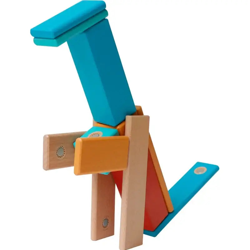 Jeu de construction en bois avec aimant MagniWood dino