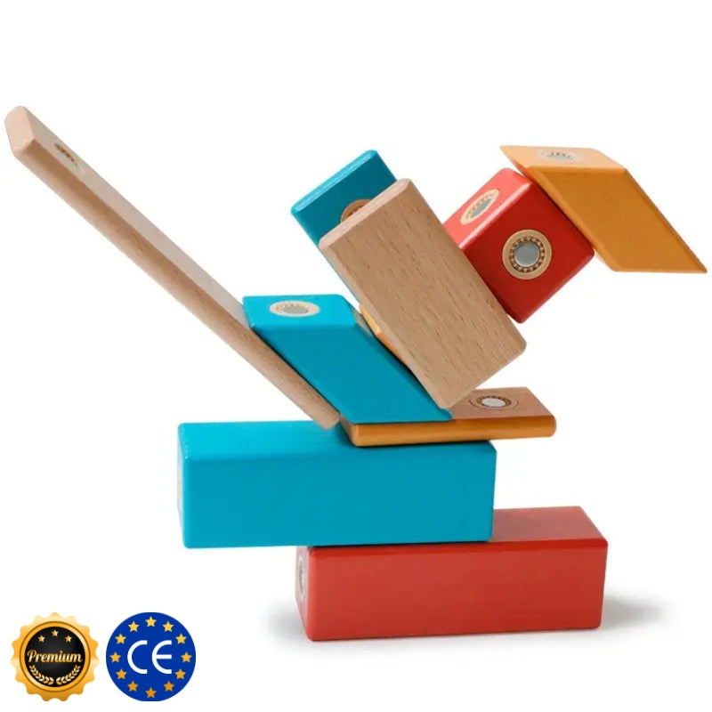 jeu de construction en bois avec aimant magniwood CE