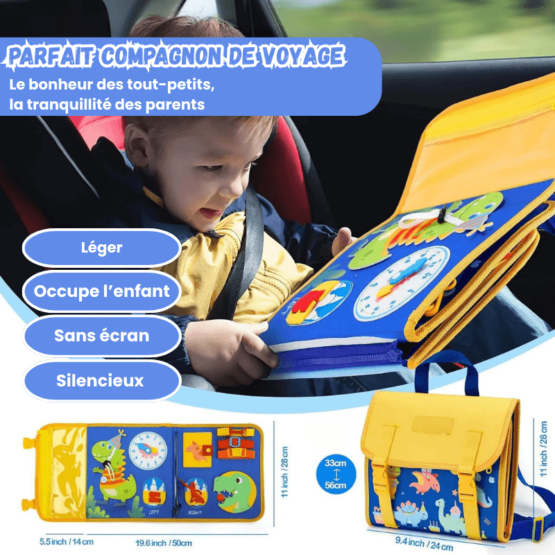 busy board montessori Cartable voyage 1